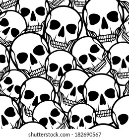 Seamless pattern with skulls.