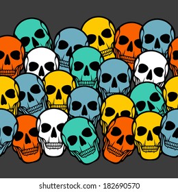 Seamless pattern with skulls.