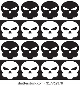 Seamless pattern with skulls