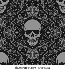 seamless pattern with skulls