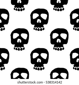 seamless pattern with skulls and grunge