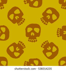 seamless pattern with skulls and grunge