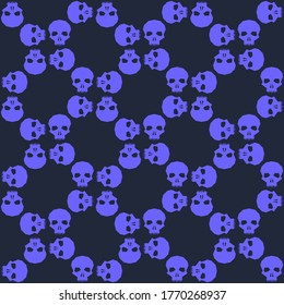 Seamless pattern with skulls. Ornamental background. Vector illustration. Endless texture.