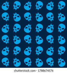 Seamless pattern with skulls. Ornamental background. Vector illustration. Endless texture.