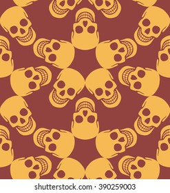seamless pattern with skulls, pattern with stars