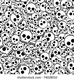 seamless pattern with skulls, vector