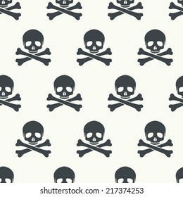 Seamless pattern with skulls. Vector illustration, EPS 8.