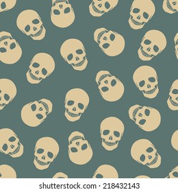 Seamless pattern with skulls. Vector illustration, EPS 8.