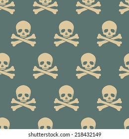 Seamless pattern with skulls. Vector illustration, EPS 8.