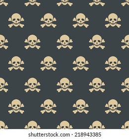 Seamless pattern with skulls. Vector illustration, EPS 8.