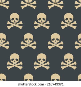 Seamless pattern with skulls. Vector illustration, EPS 8.