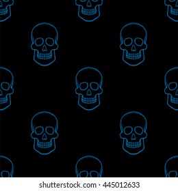 Seamless pattern with skulls. Vector Illustration