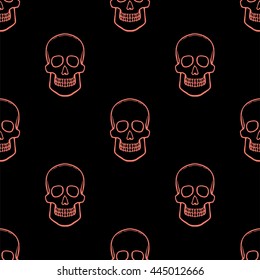 Seamless pattern with skulls. Vector Illustration