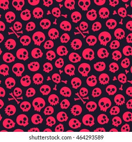 Seamless pattern with skulls. Vector illustration 
