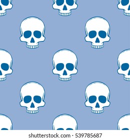Seamless pattern with skulls. Vector Illustration