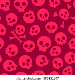 Seamless pattern with skulls. Vector illustration 