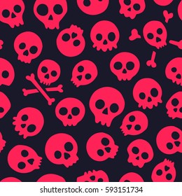 Seamless pattern with skulls. Vector illustration 