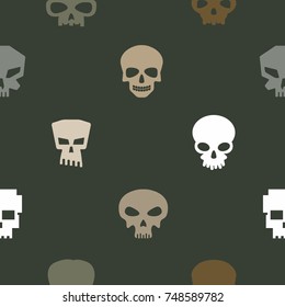 Seamless pattern with skulls for your design