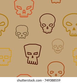 Seamless pattern with skulls for your design