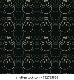 Seamless pattern with skulls for your design