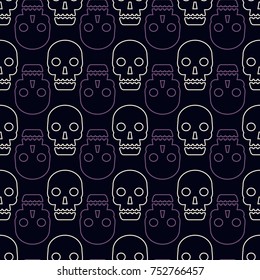 Seamless pattern with skulls for your design