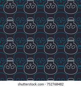 Seamless pattern with skulls for your design
