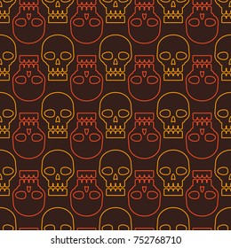 Seamless pattern with skulls for your design