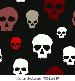 Seamless pattern with skulls for your design