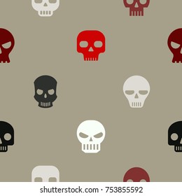 Seamless pattern with skulls for your design