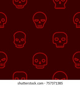 Seamless pattern with skulls for your design