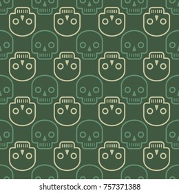 Seamless pattern with skulls for your design