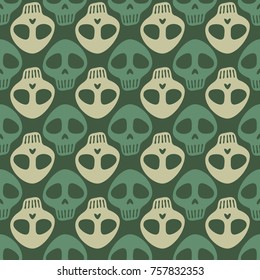 Seamless pattern with skulls for your design