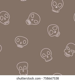 Seamless pattern with skulls for your design