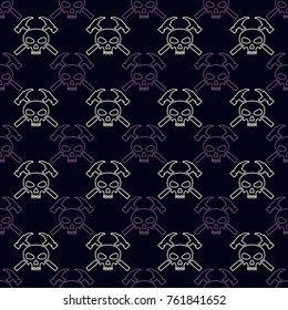 Seamless pattern with skulls for your design