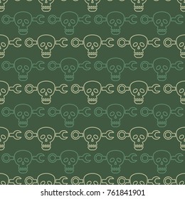 Seamless pattern with skulls for your design