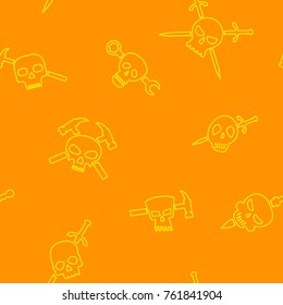 Seamless pattern with skulls for your design
