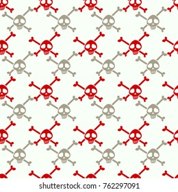 Seamless pattern with skulls for your design