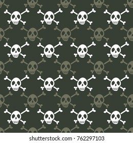 Seamless pattern with skulls for your design