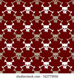 Seamless pattern with skulls for your design