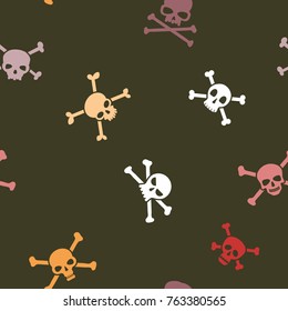Seamless pattern with skulls for your design