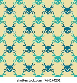 Seamless pattern with skulls for your design