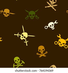 Seamless pattern with skulls for your design