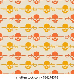 Seamless pattern with skulls for your design