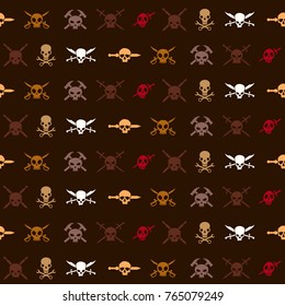 Seamless pattern with skulls for your design