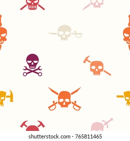 Seamless pattern with skulls for your design