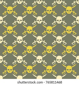 Seamless pattern with skulls for your design