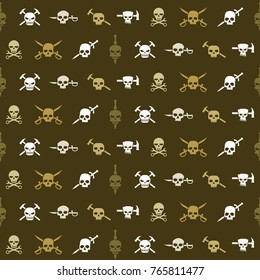 Seamless pattern with skulls for your design