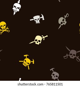 Seamless pattern with skulls for your design