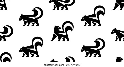 Seamless pattern with Skunks. isolated on white background