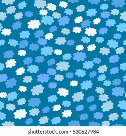 Seamless pattern with sky and clouds. Clouds in five different colors.